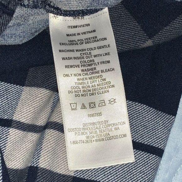 Nautica Womens Plaid Sleep Pants Size L Navy & Gray Polyester - Picture 3 of 9